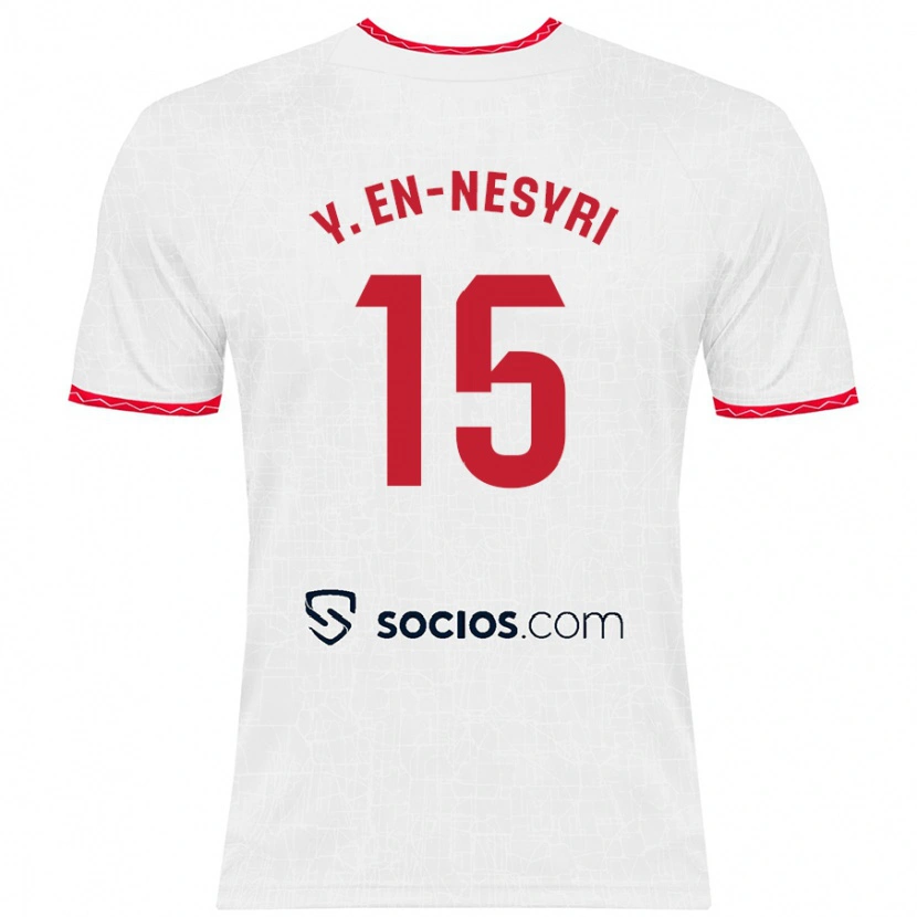 Danxen Herren Youssef En-Nesyri #15 Weiß Rot Heimtrikot Trikot 2024/25 T-Shirt