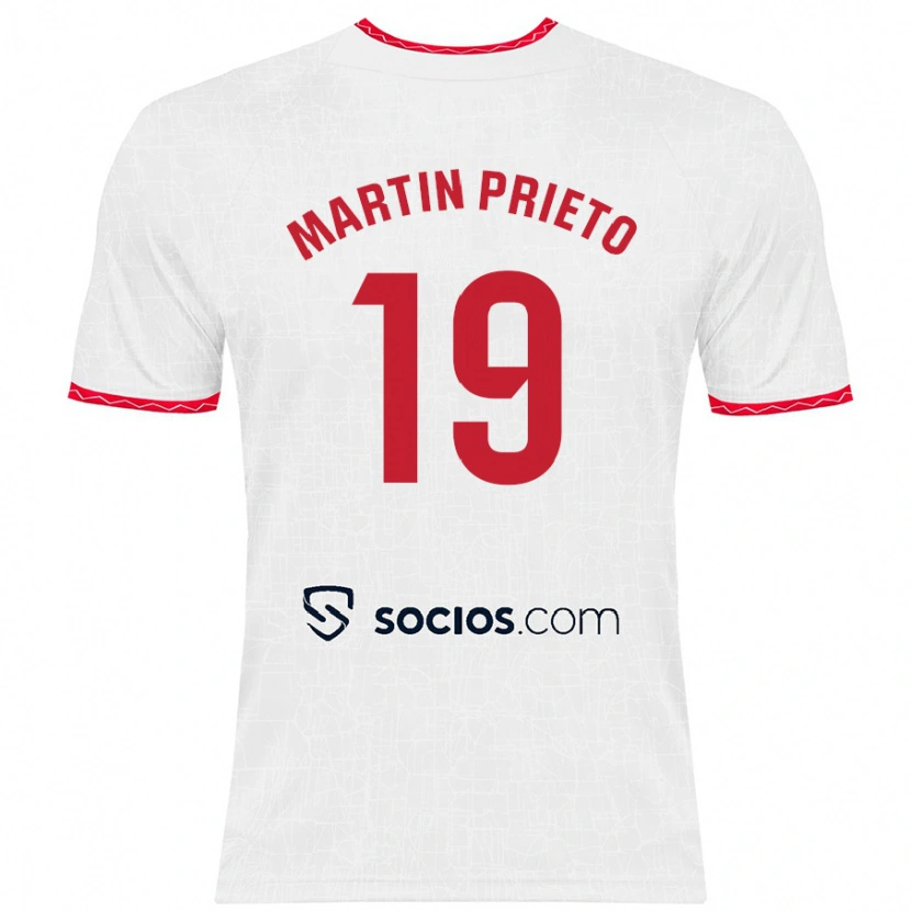 Danxen Herren Cristina Martín-Prieto Gutiérrez #19 Weiß Rot Heimtrikot Trikot 2024/25 T-Shirt