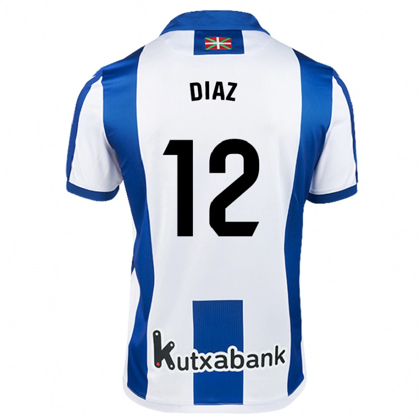 Danxen Herren Ekain Díaz #12 Weiß Blau Heimtrikot Trikot 2024/25 T-Shirt