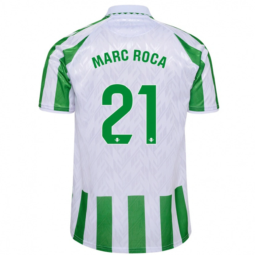 Danxen Herren Marc Roca #21 Grün Weiße Streifen Heimtrikot Trikot 2024/25 T-Shirt