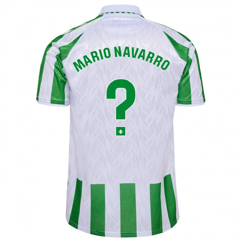 Danxen Herren Mario Navarro #0 Grün Weiße Streifen Heimtrikot Trikot 2024/25 T-Shirt