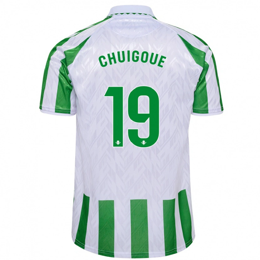 Danxen Herren Dorine Chuigoué #19 Grün Weiße Streifen Heimtrikot Trikot 2024/25 T-Shirt