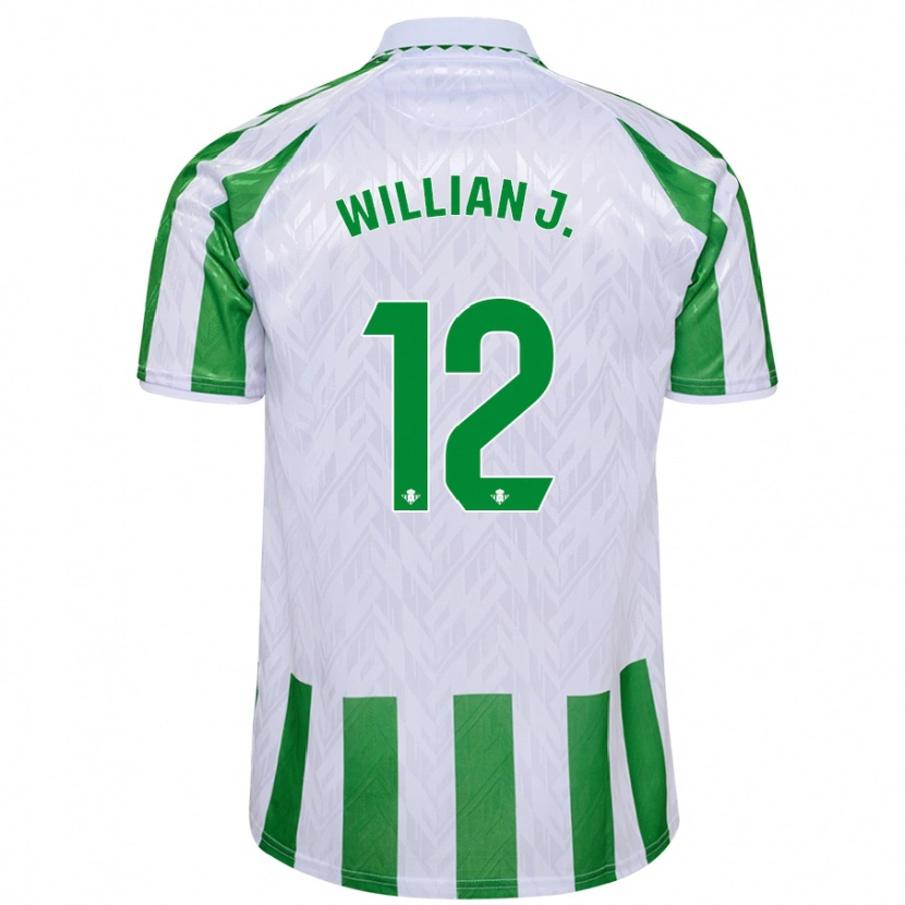 Danxen Herren Willian José #12 Grün Weiße Streifen Heimtrikot Trikot 2024/25 T-Shirt