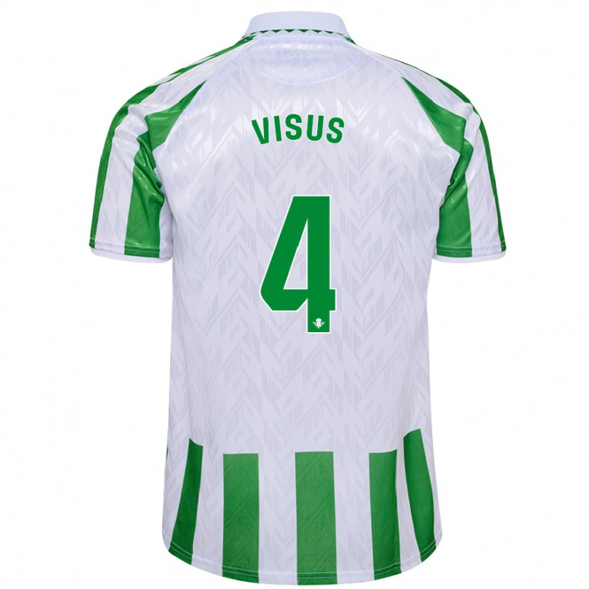 Danxen Herren Ricardo Visus #4 Grün Weiße Streifen Heimtrikot Trikot 2024/25 T-Shirt