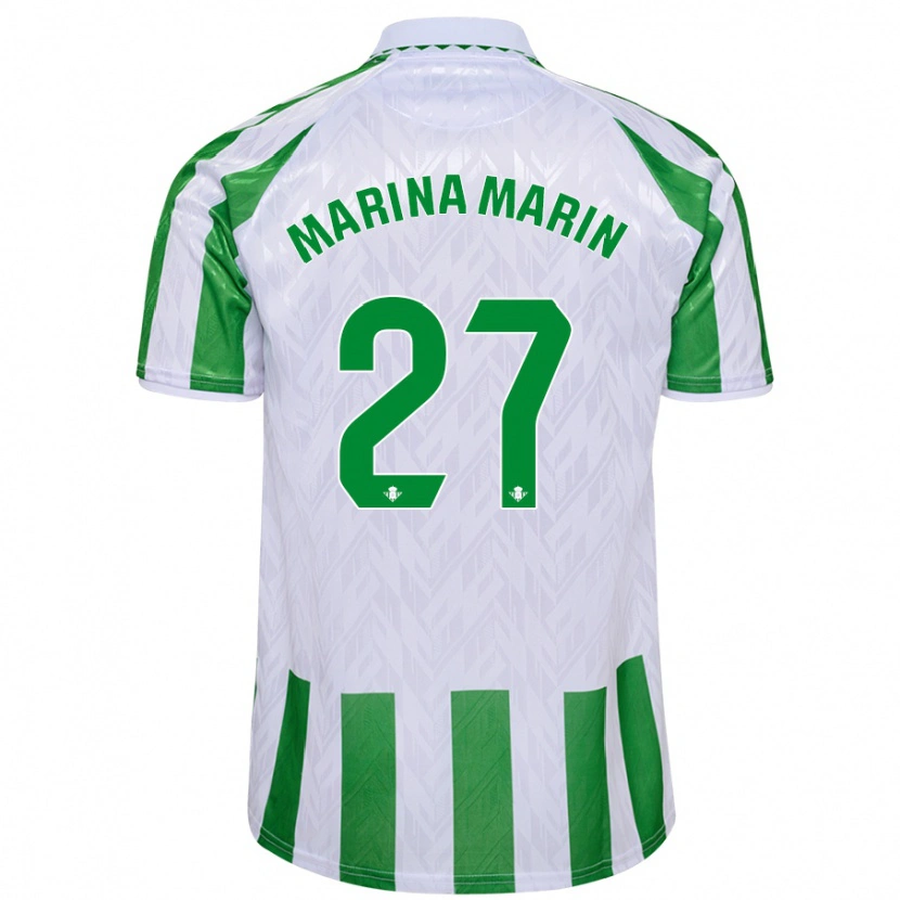 Danxen Herren Marina Marín #27 Grün Weiße Streifen Heimtrikot Trikot 2024/25 T-Shirt