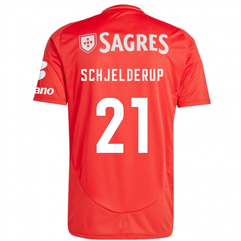 Danxen Herren Andreas Schjelderup #21 Rot Weiß Heimtrikot Trikot 2024/25 T-Shirt
