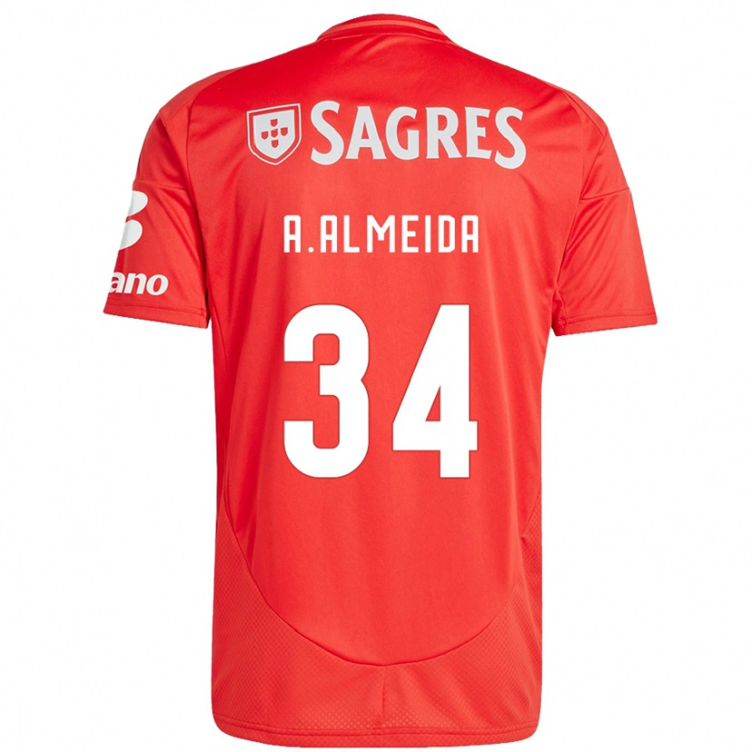 Danxen Herren Andre Almeida #34 Rot Weiß Heimtrikot Trikot 2024/25 T-Shirt
