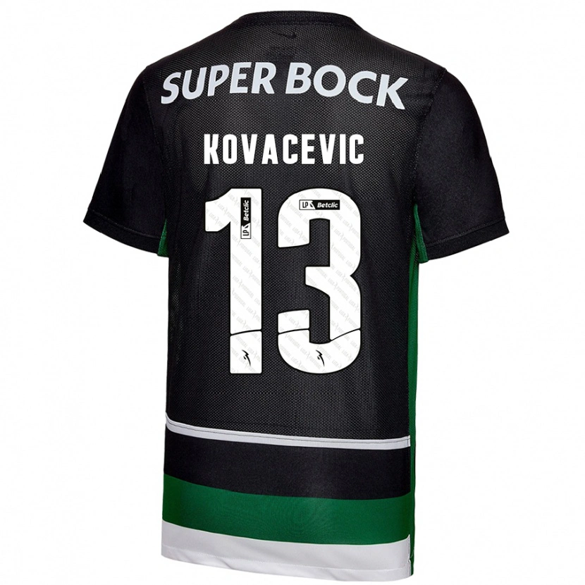 Danxen Herren Vladan Kovacevic #13 Schwarz Weiß Grün Heimtrikot Trikot 2024/25 T-Shirt