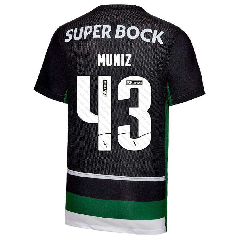 Danxen Herren João Muniz #43 Schwarz Weiß Grün Heimtrikot Trikot 2024/25 T-Shirt