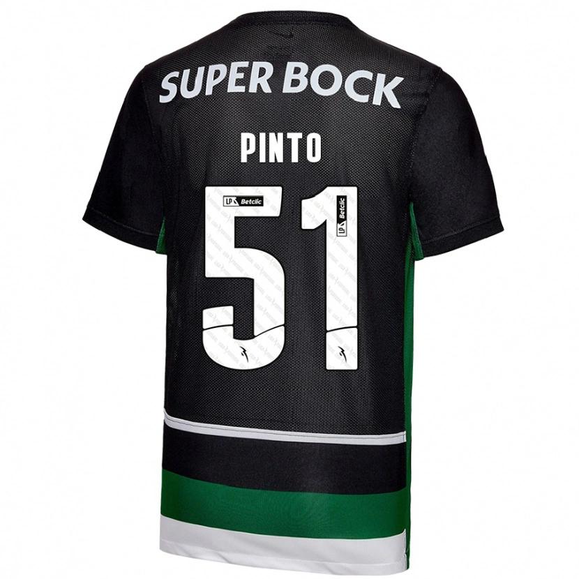 Danxen Herren Diogo Pinto #51 Schwarz Weiß Grün Heimtrikot Trikot 2024/25 T-Shirt