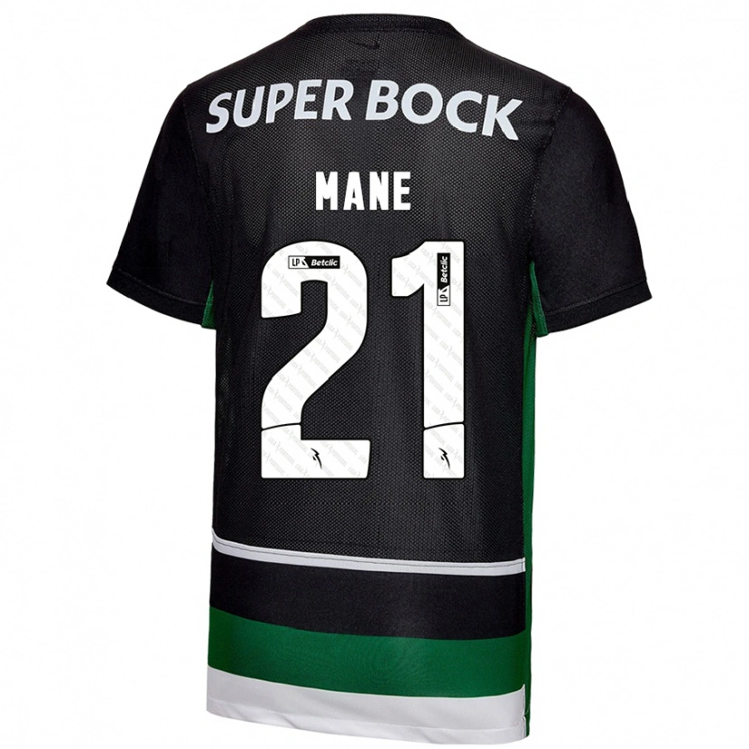 Danxen Herren Isnaba Mané #21 Schwarz Weiß Grün Heimtrikot Trikot 2024/25 T-Shirt