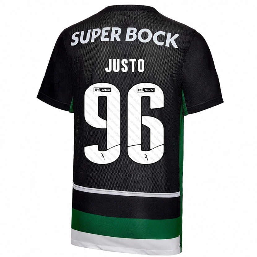 Danxen Herren Samuel Justo #96 Schwarz Weiß Grün Heimtrikot Trikot 2024/25 T-Shirt