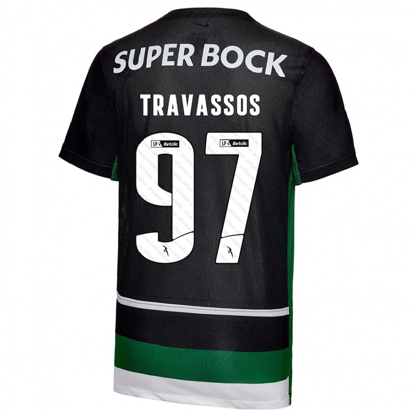Danxen Herren Travassos #97 Schwarz Weiß Grün Heimtrikot Trikot 2024/25 T-Shirt