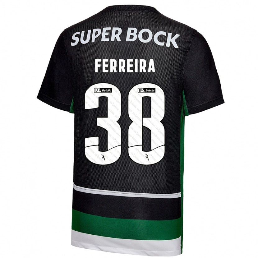Danxen Herren Marta Ferreira #38 Schwarz Weiß Grün Heimtrikot Trikot 2024/25 T-Shirt