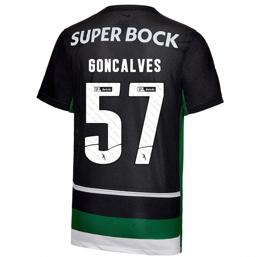 Danxen Herren Inês Gonçalves #57 Schwarz Weiß Grün Heimtrikot Trikot 2024/25 T-Shirt