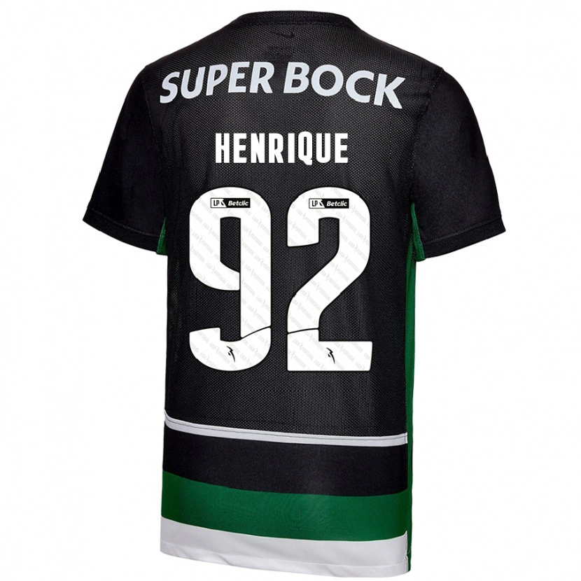 Danxen Herren Eduardo Henrique #92 Schwarz Weiß Grün Heimtrikot Trikot 2024/25 T-Shirt