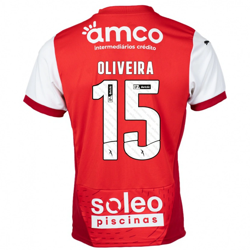 Danxen Herren Paulo Oliveira #15 Rot Weiß Heimtrikot Trikot 2024/25 T-Shirt