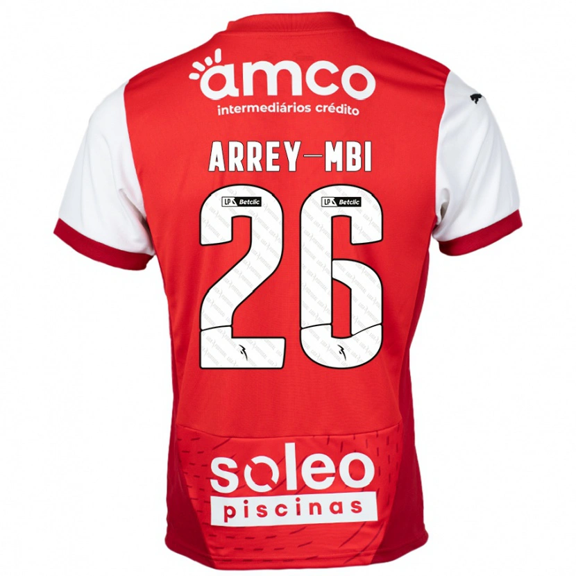 Danxen Herren Bright Arrey-Mbi #26 Rot Weiß Heimtrikot Trikot 2024/25 T-Shirt