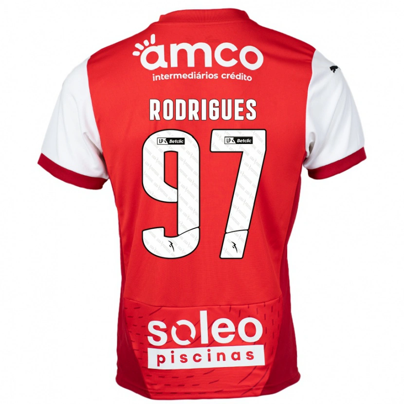 Danxen Herren Dinis Rodrigues #97 Rot Weiß Heimtrikot Trikot 2024/25 T-Shirt