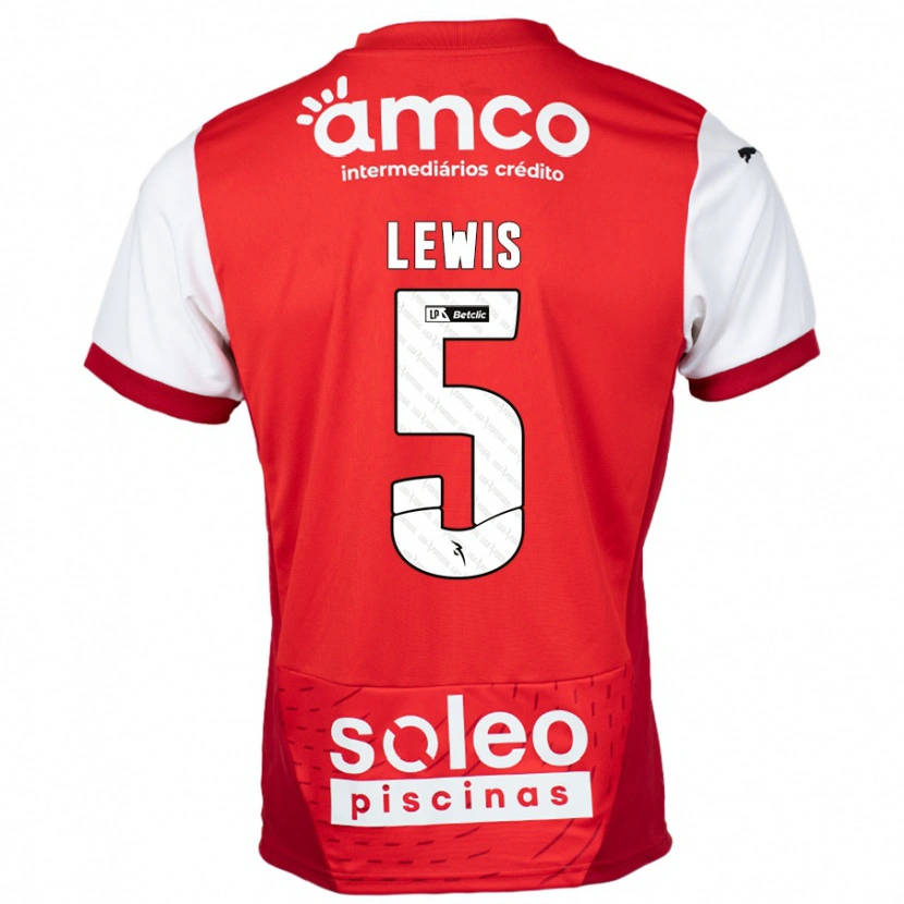 Danxen Herren Leah Lewis #5 Rot Weiß Heimtrikot Trikot 2024/25 T-Shirt