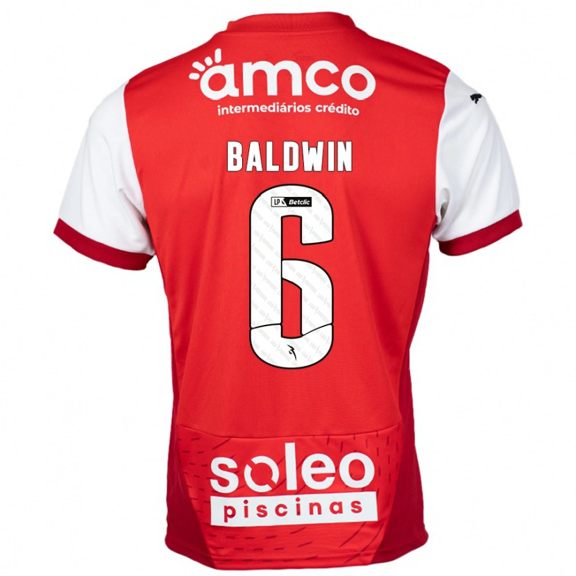 Danxen Herren Carlyn Baldwin #6 Rot Weiß Heimtrikot Trikot 2024/25 T-Shirt