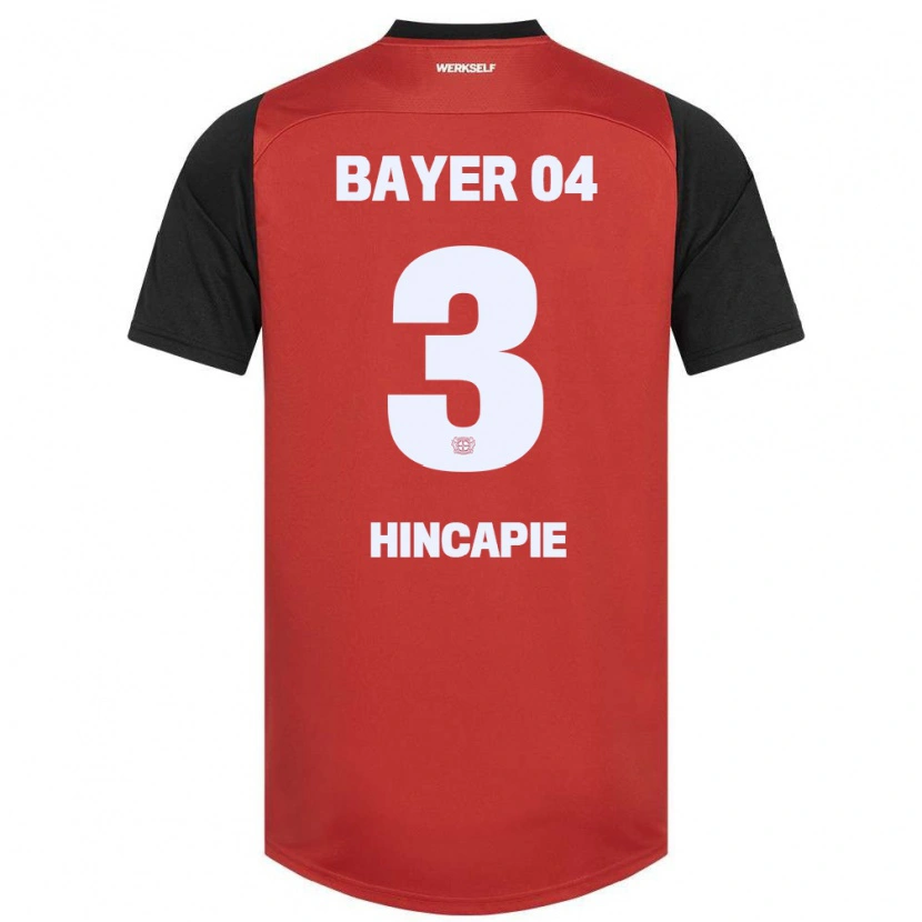 Danxen Herren Piero Hincapié #3 Rot Schwarz Heimtrikot Trikot 2024/25 T-Shirt