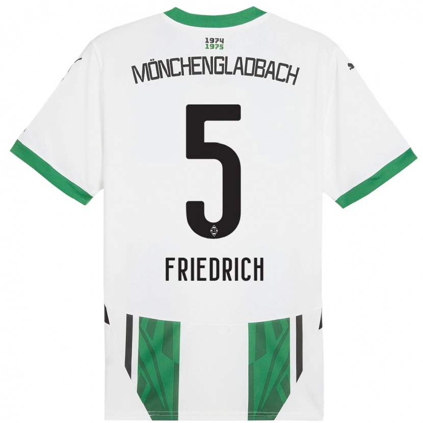 Danxen Herren Marvin Friedrich #5 Weiß Grün Heimtrikot Trikot 2024/25 T-Shirt