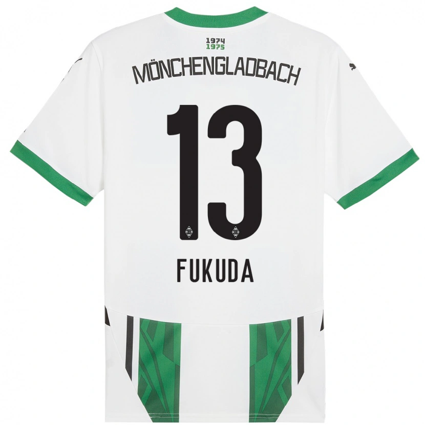 Danxen Herren Shio Fukuda #13 Weiß Grün Heimtrikot Trikot 2024/25 T-Shirt