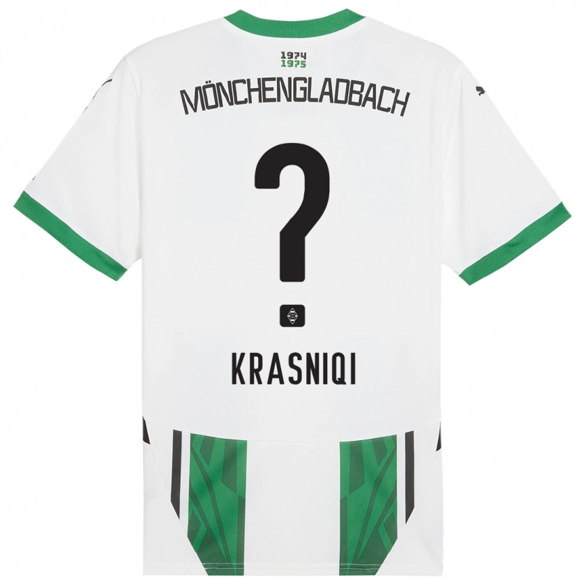 Danxen Herren Engjell Krasniqi #0 Weiß Grün Heimtrikot Trikot 2024/25 T-Shirt