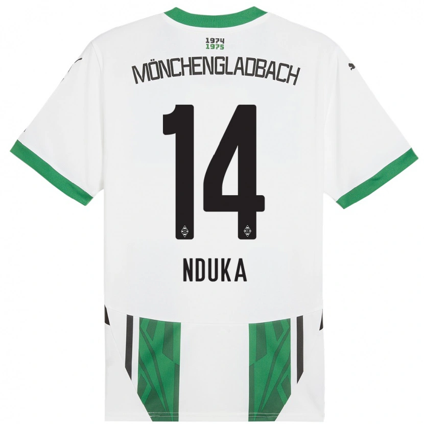 Danxen Herren Michael Nduka #14 Weiß Grün Heimtrikot Trikot 2024/25 T-Shirt