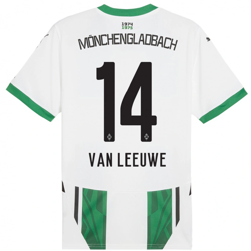 Danxen Herren Kyra Van Leeuwe #14 Weiß Grün Heimtrikot Trikot 2024/25 T-Shirt