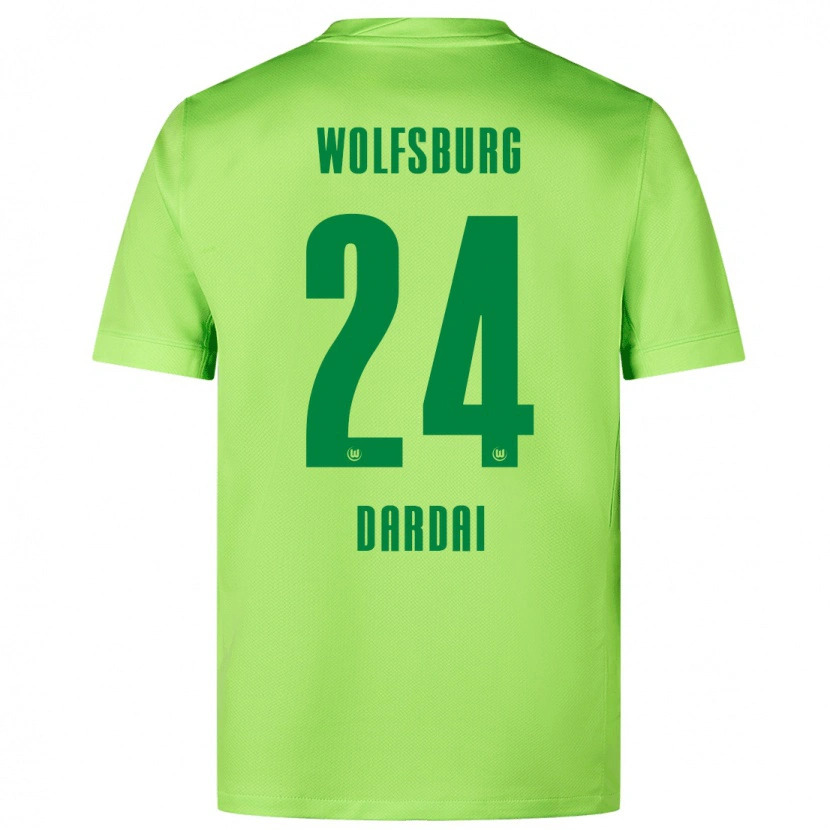 Danxen Herren Bence Dárdai #24 Fluoreszierendes Grün Heimtrikot Trikot 2024/25 T-Shirt