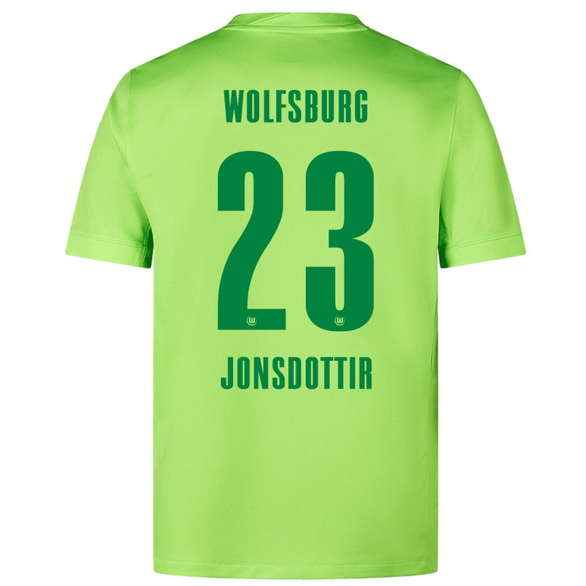 Danxen Herren Sveindís Jane Jónsdóttir #23 Fluoreszierendes Grün Heimtrikot Trikot 2024/25 T-Shirt