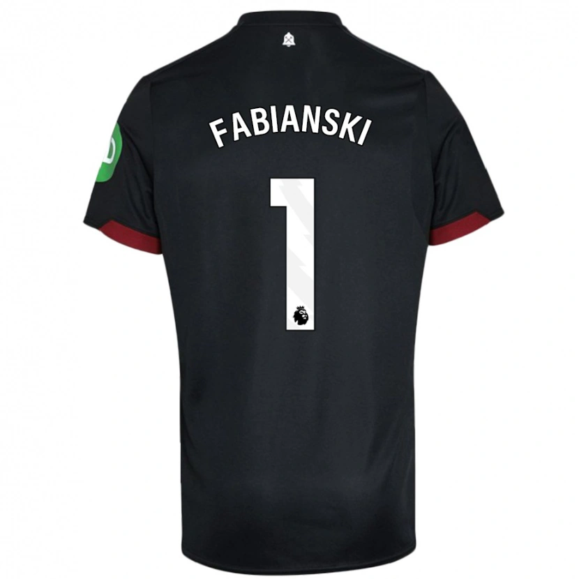 Danxen Herren Lukasz Fabianski #1 Schwarz Weiß Auswärtstrikot Trikot 2024/25 T-Shirt
