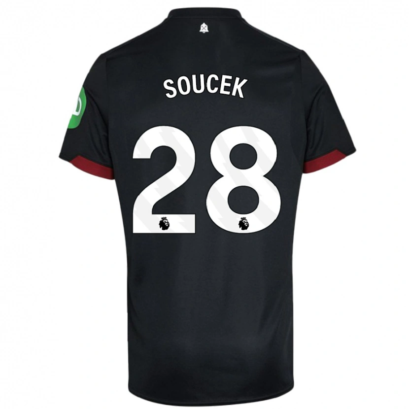 Danxen Herren Tomas Soucek #28 Schwarz Weiß Auswärtstrikot Trikot 2024/25 T-Shirt