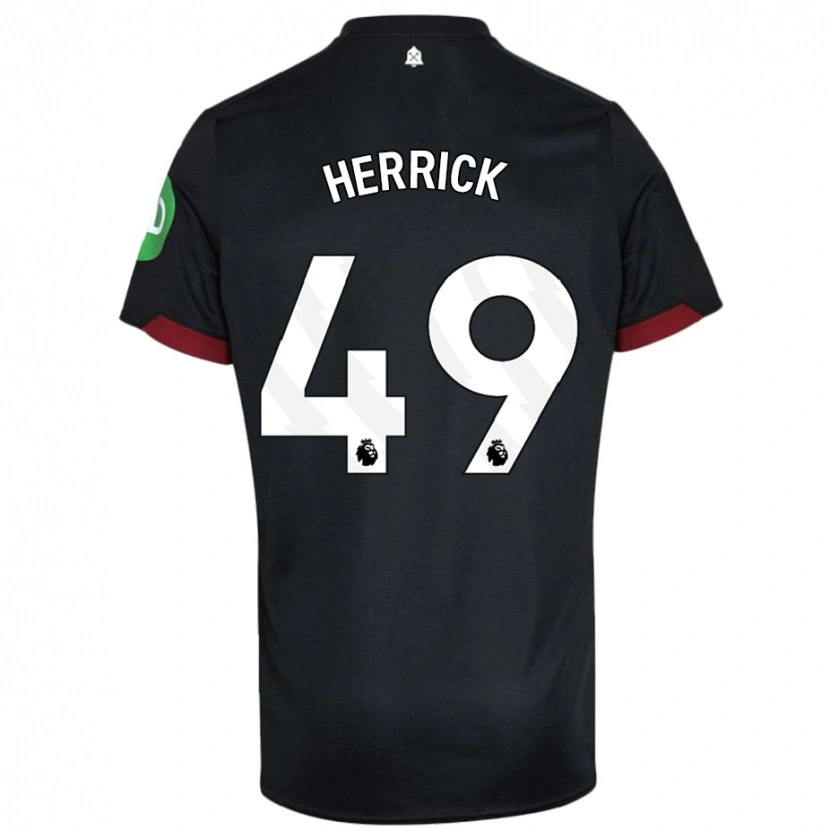 Danxen Herren Finlay Herrick #49 Schwarz Weiß Auswärtstrikot Trikot 2024/25 T-Shirt
