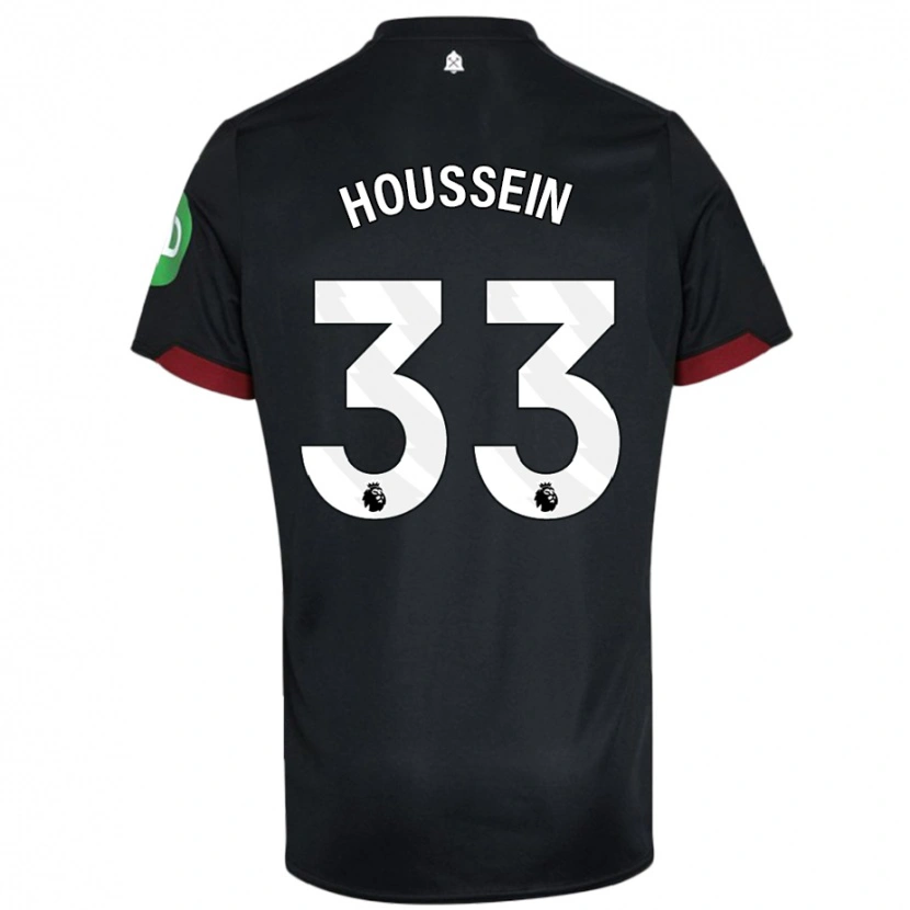 Danxen Herren Halle Houssein #33 Schwarz Weiß Auswärtstrikot Trikot 2024/25 T-Shirt