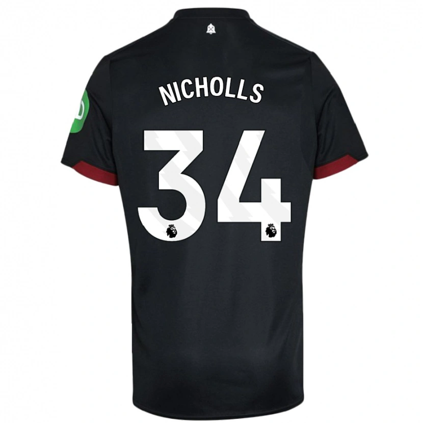 Danxen Herren Macey Nicholls #34 Schwarz Weiß Auswärtstrikot Trikot 2024/25 T-Shirt