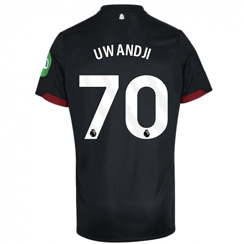 Danxen Herren Blaise Uwandji #70 Schwarz Weiß Auswärtstrikot Trikot 2024/25 T-Shirt