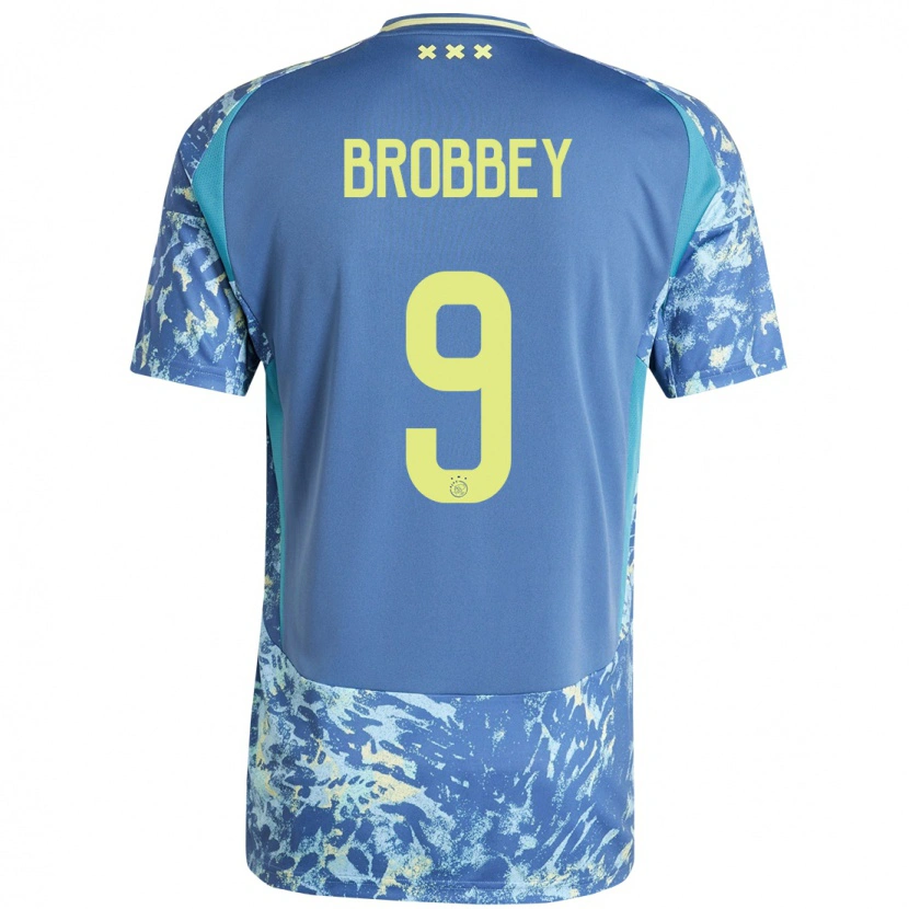 Danxen Herren Brian Brobbey #9 Grau Blau Gelb Auswärtstrikot Trikot 2024/25 T-Shirt