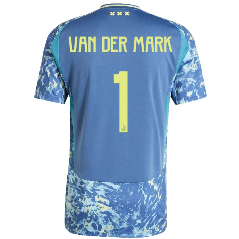 Danxen Herren Jesper Van Der Mark #1 Grau Blau Gelb Auswärtstrikot Trikot 2024/25 T-Shirt