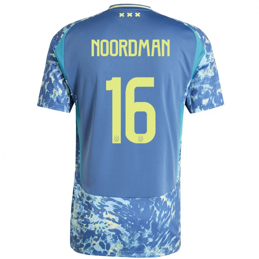 Danxen Herren Danique Noordman #16 Grau Blau Gelb Auswärtstrikot Trikot 2024/25 T-Shirt