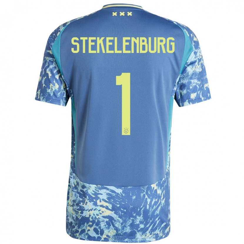 Danxen Herren Maarten Stekelenburg #1 Grau Blau Gelb Auswärtstrikot Trikot 2024/25 T-Shirt