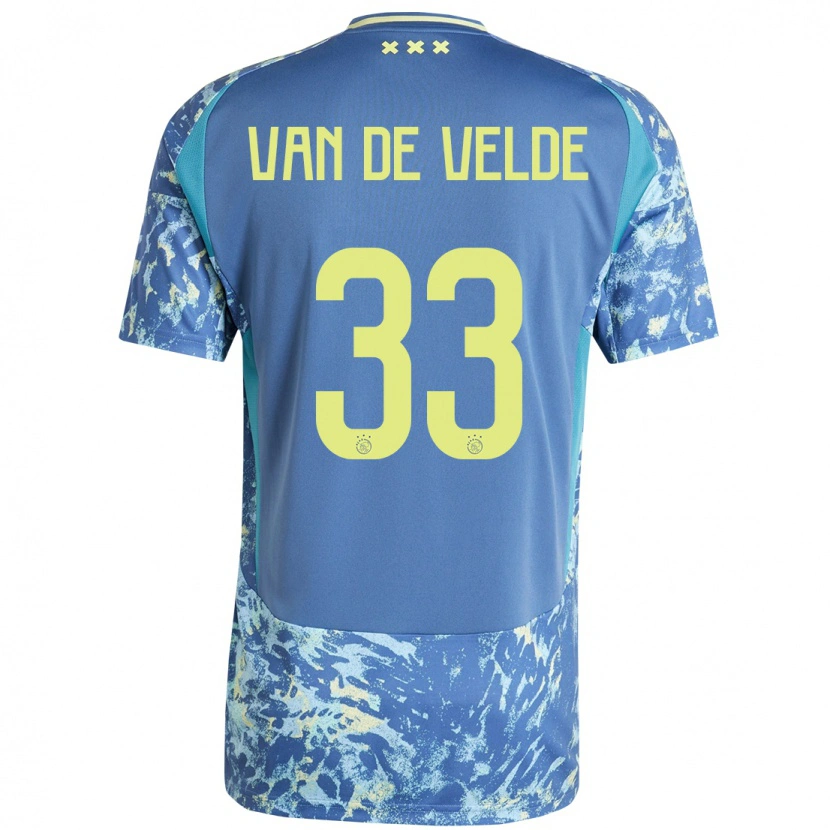 Danxen Herren Jonna Van De Velde #33 Grau Blau Gelb Auswärtstrikot Trikot 2024/25 T-Shirt