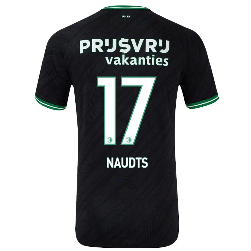 Danxen Herren Jamir Naudts #17 Schwarz Grün Auswärtstrikot Trikot 2024/25 T-Shirt