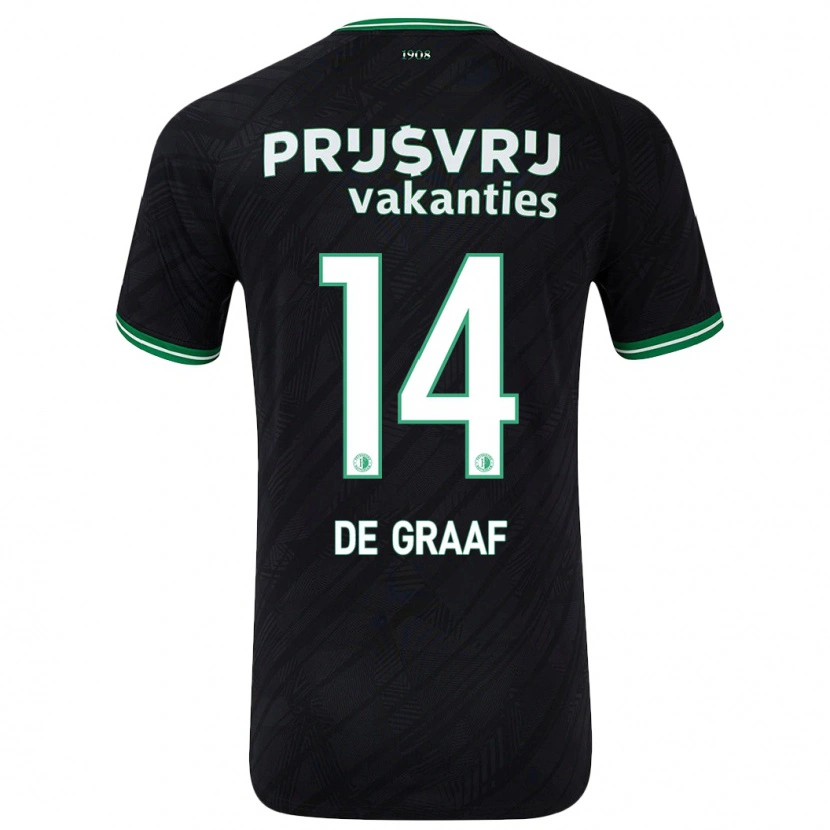 Danxen Herren Esmee De Graaf #14 Schwarz Grün Auswärtstrikot Trikot 2024/25 T-Shirt