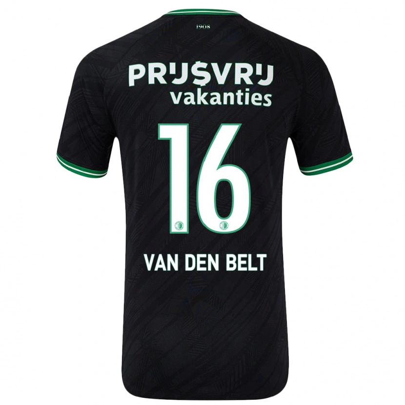 Danxen Herren Thomas Van Den Belt #16 Schwarz Grün Auswärtstrikot Trikot 2024/25 T-Shirt