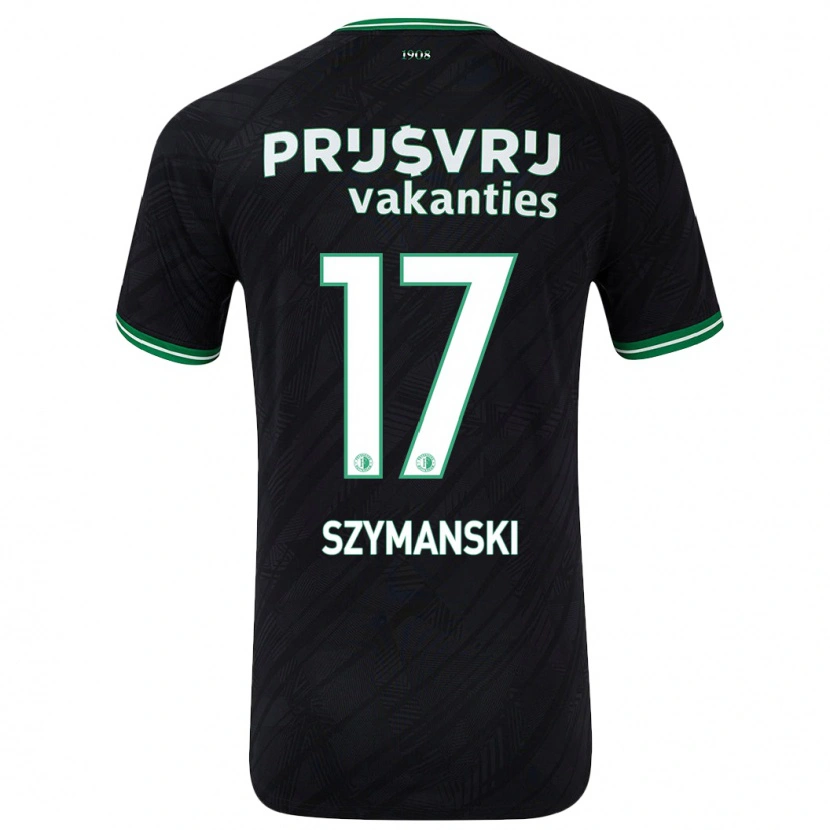 Danxen Herren Sebastian Szymanski #17 Schwarz Grün Auswärtstrikot Trikot 2024/25 T-Shirt