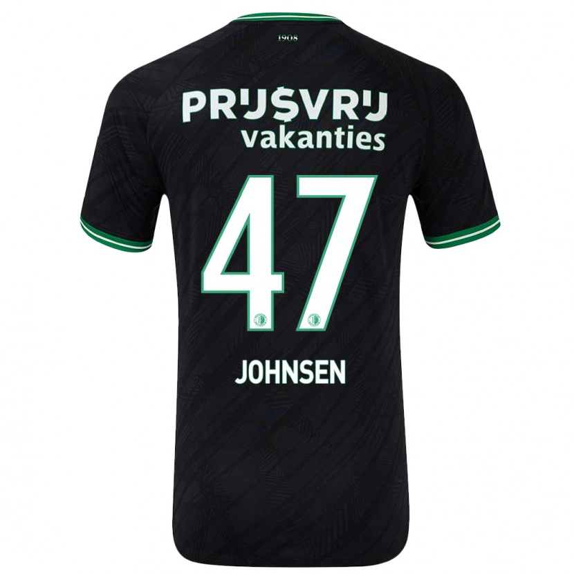 Danxen Herren Mikael Torset Johnsen #47 Schwarz Grün Auswärtstrikot Trikot 2024/25 T-Shirt