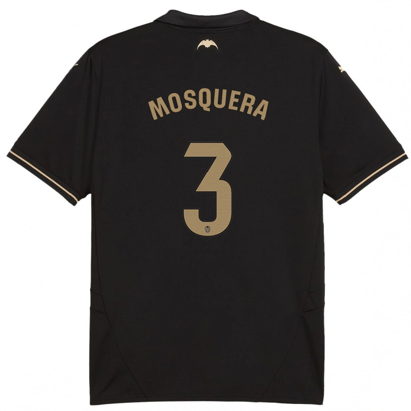 Danxen Herren Cristhian Mosquera #3 Schwarz Auswärtstrikot Trikot 2024/25 T-Shirt